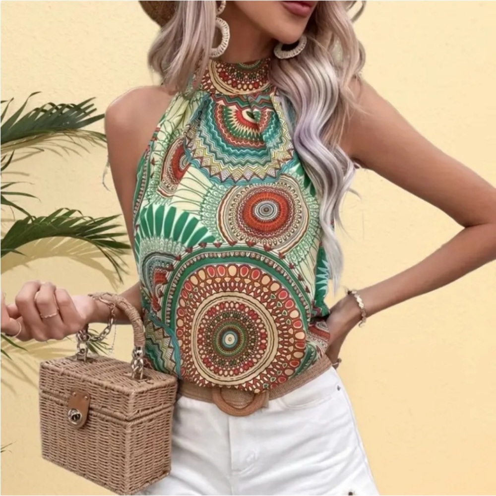 Bohemian Halter Neck Top - Multicolor